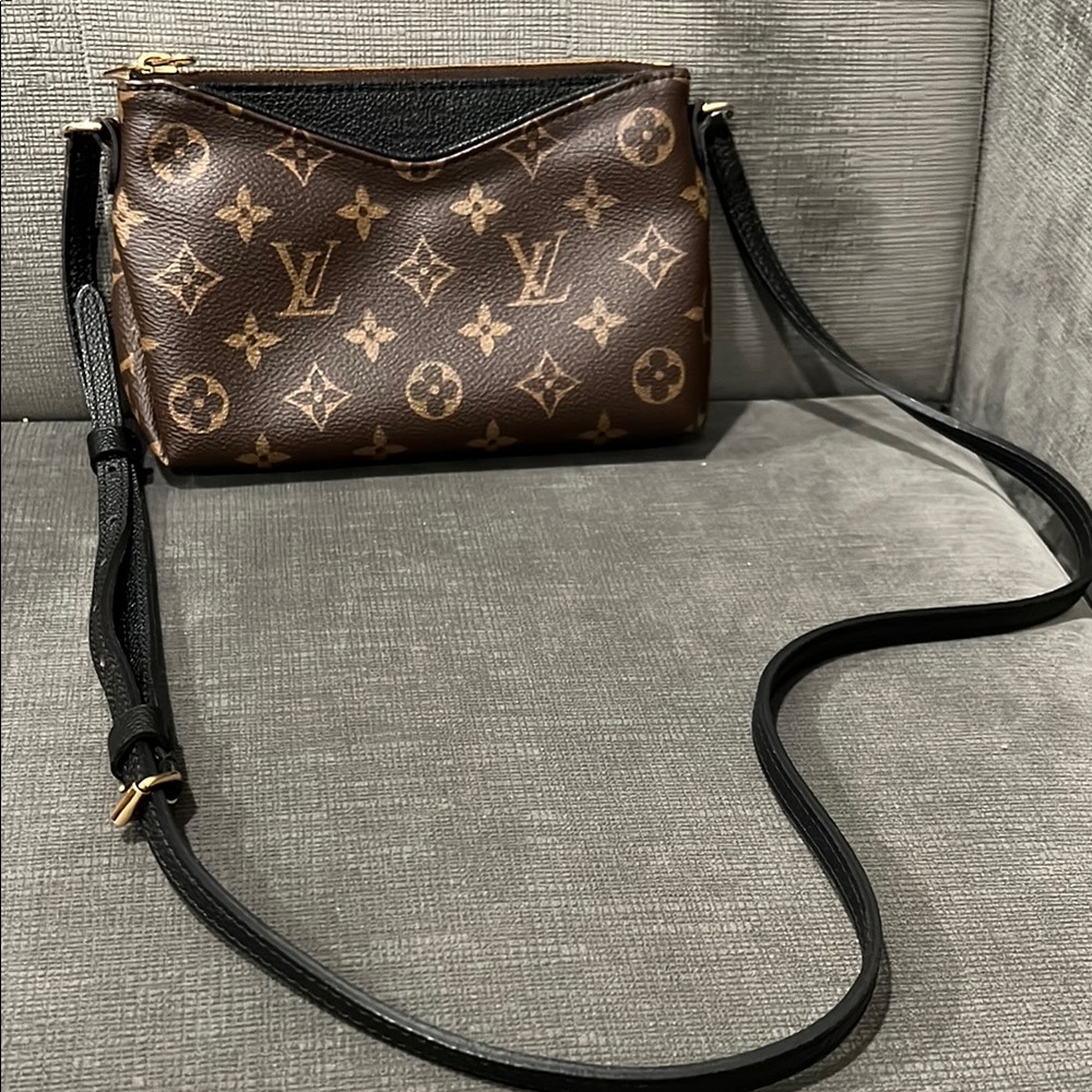 Louis Vuitton Monogram/ Black (Noir) Pallas Crossbody Bag (Uniformes)